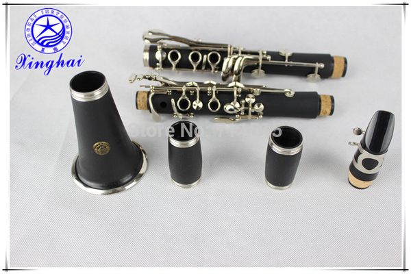 New Xinghai alta qualidade 17 teclas Bakelite clarinete Gota B Tune Professional ocidental Instrumento clarinete para estudantes banhado a prata com caso