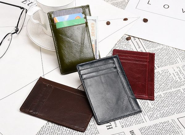 

leather retro man's driving license card bag small zero wallet ultra-thin credit card set women's direct marketing, Red;black