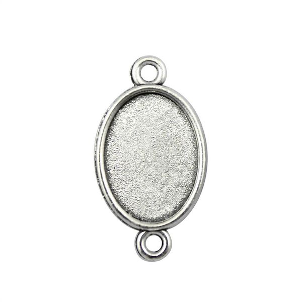 

40 pieces cabochon cameo base tray bezel blank jewelry making supplies classic connector inner size 13x18mm oval cameos and cabochons, Slivery;crystal