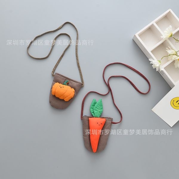 

raged sheep lovely children one shoulder bag coin purse carrot eggplant simple fresh bags shoulder bag cute monederos para mujer, Red;black