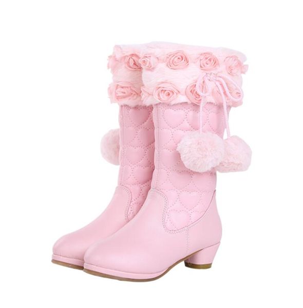 Bottes 2018 38 Neige Filles EUR Bottes Princesse Fleur Cuir En Mode Bottes Peluche Nouvelle Jambe De En Chaussures Bottes D'hiver Filles Acheter 26 De TKcF1Jl3