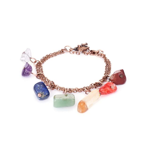 

qilmily 7 chakra healing crystal natural stone bracelets for women gilrs opal yoga aventurine lazuli reiki bangles jewelry yb841, Black