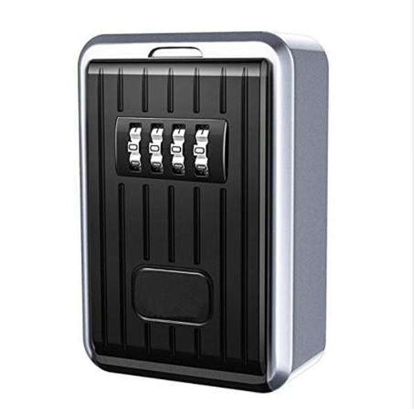 Lock Box Scatola impermeabile con combinazione a 4 cifre Scatola in lega di alluminio resistente agli agenti atmosferici con scatola a muro per riporre le chiavi con codice ripristinabile