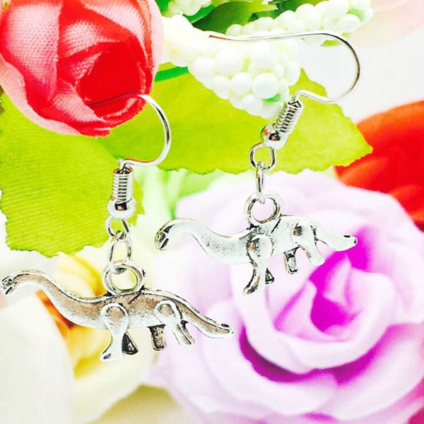 

50pair горячее надувательство сплава античное серебро динозавр очарование мотаться серьги европа сша популярные творческие женские девушки ю, Silver