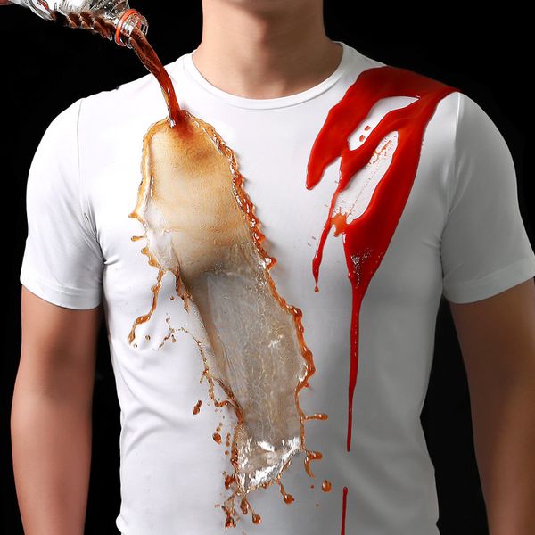 

always clean hydrophobic shirt waterproof cool mens t shirt antifouling t-shirt fitness quick dry summer new breathable tee, White;black