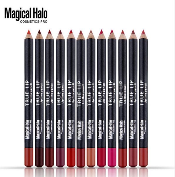 Magical Halo lipliner Professional Waterproof Bright Pencil Lip Liner Matita per labbra Long Lasting Lipliner Pen Trucco Cosmetico 12 pezzi / set