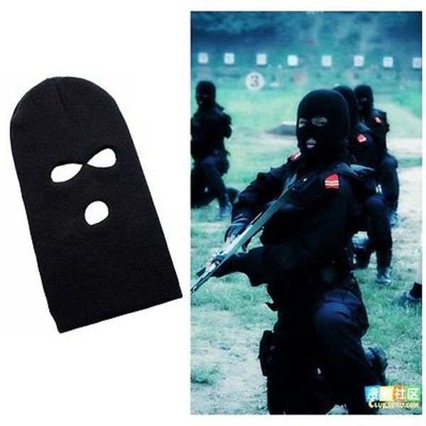 

3 hole knitted face mask balaclava hat ski army stocking winter cap beanie hood