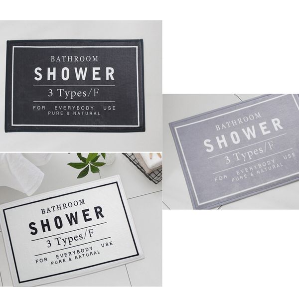 Acheter Tapis De Douche 60 40cm Tapis De Bain 3 Couleurs Noir Gris Blanc Tapis De Bain Tapis De Sol Porte Décoration Tapis Pour Toilette Non