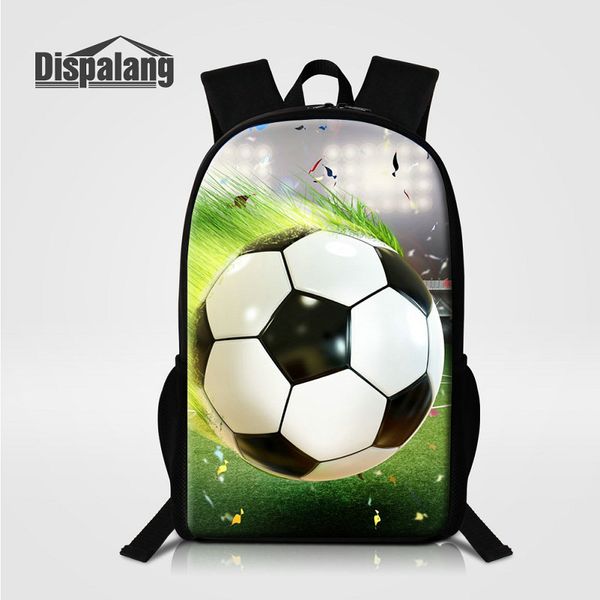 Crianças Personalidade Soccer School Mochila para Adolescentes Boys Football Impresso Bookbags para estudantes do meio Pacote masculino Moda de viagem de moda