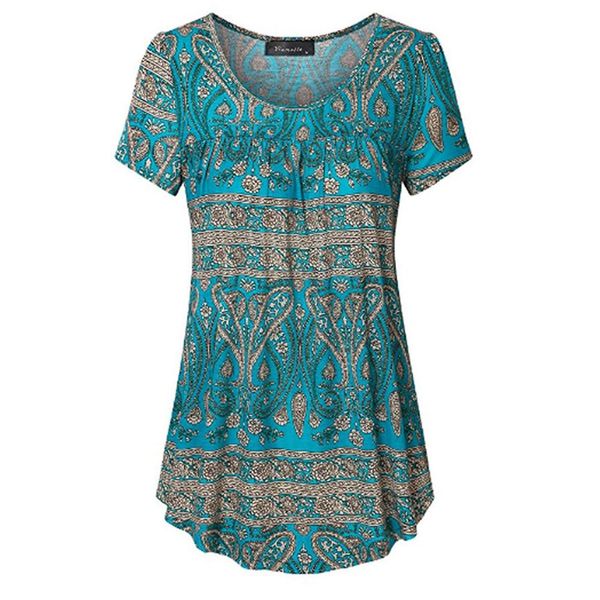 

2018 summer new print loose big size women's short sleeved t-shirt, White