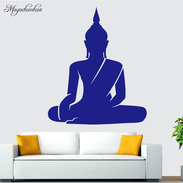 

muyuchunhua sitting buddha wall stickers removable wall decal chakra mandala mantra chakra meditation sticker decor yoga room