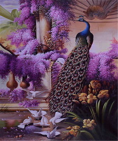 

mosaic home decoration animal peacock diy diamond painting cross stitch kit rhinestone full square diamond embroidery zxh1399
