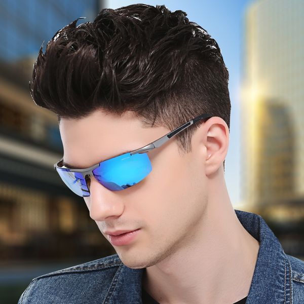 

2018 new arrival fashion design men 's outdoor driving eye protection polarized uv400 sunglasses, White;black