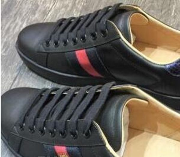 

2018 new spring ms embroidery small bee small white shoes for men and women casual walking shoes size 36-44, Black