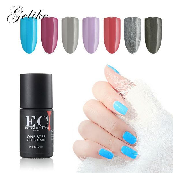 

gelike nail polishes lucky for manicure 3 in 1 one step gel varnish vernis semi permanent uv professional nature painting, Red;pink
