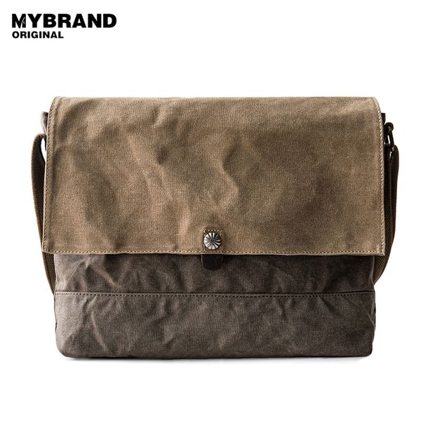 

mybrandoriginal crossbody bag men's single shoulder bag two kinds of color is patchwork wax canvas messenger for man b86
