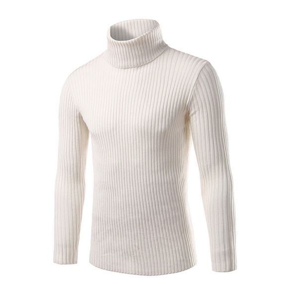 maglione bianco collo alto uomo