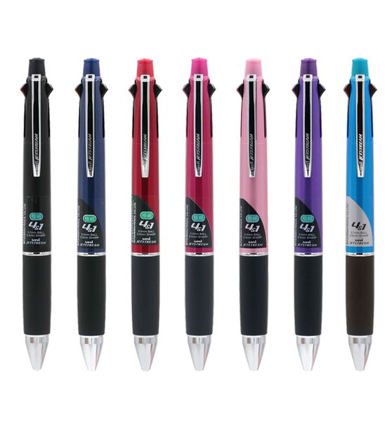 

2018 one piece uni msxe5-1000-05 jetstream 4&1 4 color 0.5 mm 0.7mm ballpoint multi pen(black, blue, red, green) + 0.5 mm pencil, Blue;orange