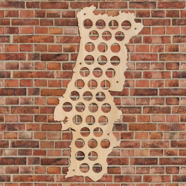 Wall Mounted Decorative Wooden Craft Maps Of Portugal Beer Caps