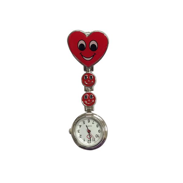 

fashion beautiful heart smile 3d cartoon girls ladies women nurse watches doctor medical fob pocket hang clip watches new, Slivery;golden