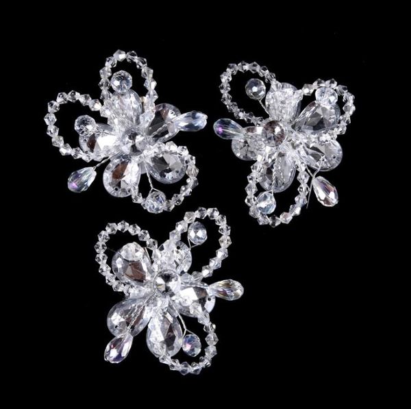 

хрустальная заколка для волос, белый бант, заколка для волос, детская заколка для бант, Silver