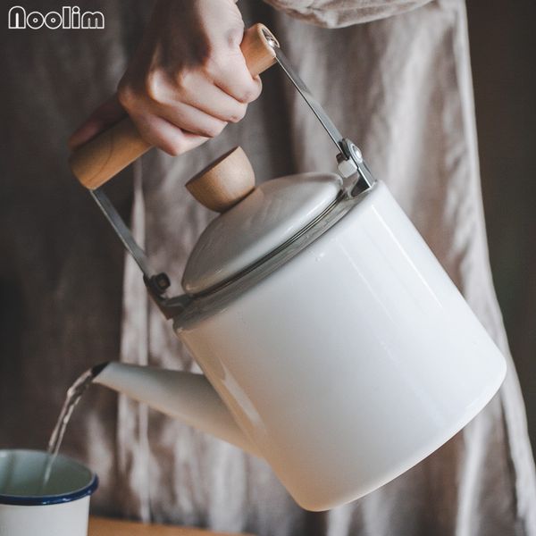 

noolim japanese enamel kettle cooler kettle pot flower teapot straight use on induction cooker kitchen product