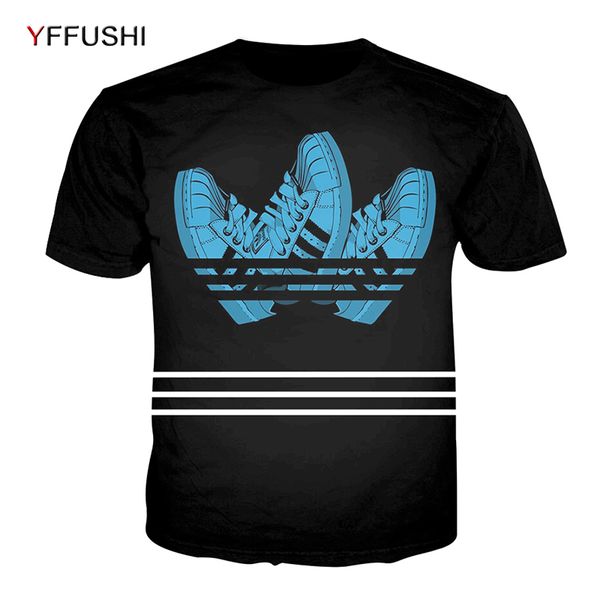 

yffushi funny shoes printedt shirt men summer short sleeve hip hop men t shirts casual tees fashion harajuku streatwear, White;black