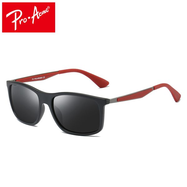 

pro acme design men square polarized sunglasses tr90 frame sun glasses driving outdoor sports ultra-light series uv400 pa1115, White;black