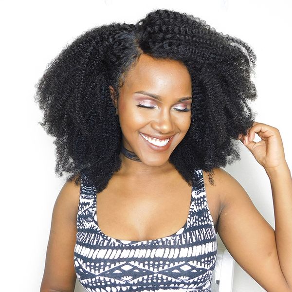 Capelli umani ricci afro crespi brasiliani 2/3 pacchi 10-20 pollici estensioni dei capelli umani vergini ricci Afro crespi ricci tesse fornitori di capelli