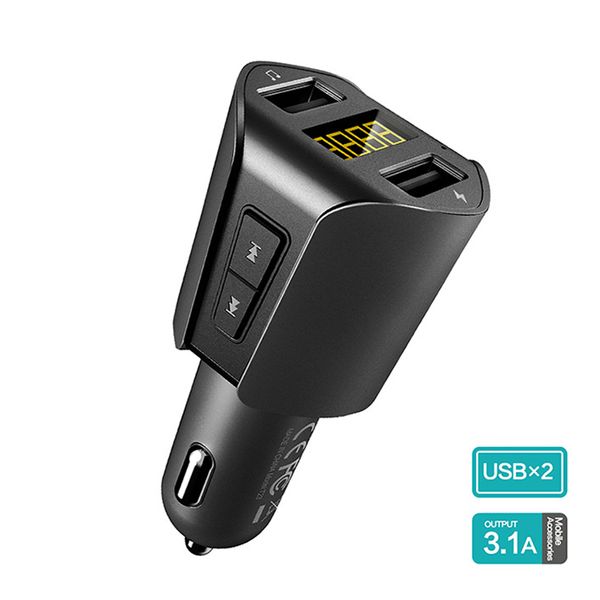 

bluetooth car kit hands wireless fm transmitter audio mp3 music player handscall 5v 2.1a usb car charger