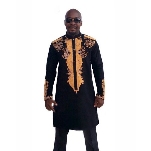 

mens tribal style african retro shirt men black panther floral blouses fashion stand collar long sleeve dashiki shirts, White;black