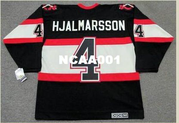 

mens #4 niklas hjalmarsson chicago blackhawks 1930's ccm vintage away hockey jersey or custom any name or number retro jersey, Black;red