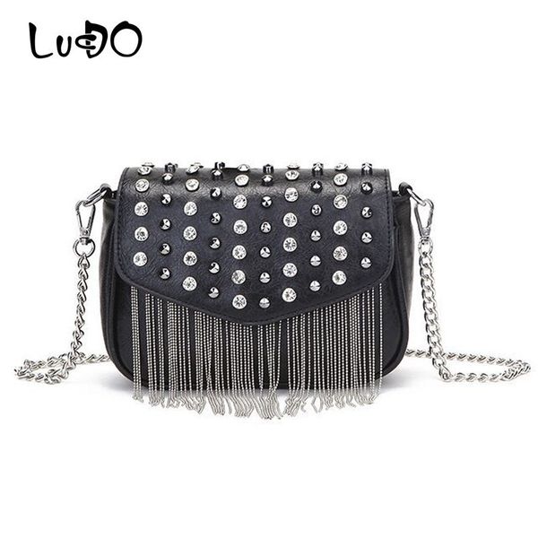 

lucdo fashion tassel diamonds women messenge bags ladies small shoulder bags 2018 silver evening clutch bolsa feminina sac