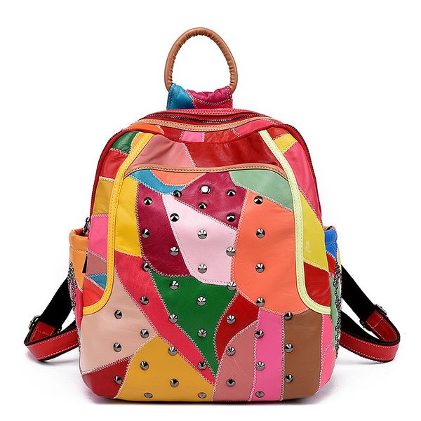 

2018 rucksack women backpack women bagpack sac a dos femme travel rivet backpack back bag school bags for teenage girls
