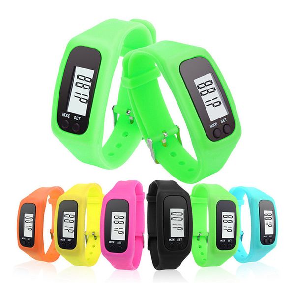 

long-life battery multifunction 7 colors digital lcd pedometer run step calorie walking distance counter