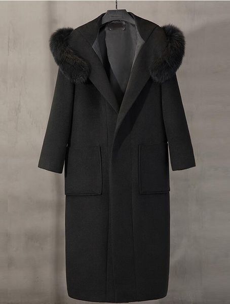 

a new coat of autumn and winter, a thick double faced woolen coat, Black