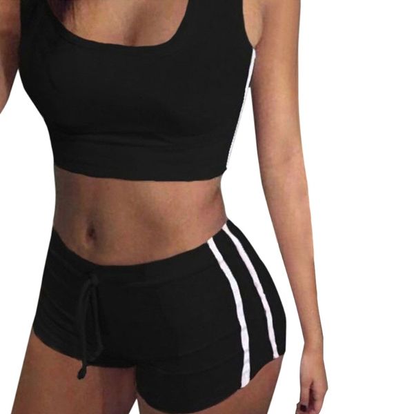 

womens crop tank and shorts 2 piece set, Gray