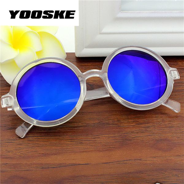 

yooske vintage round sunglasses women coating mirror sun glasses female male black eyewear, White;black