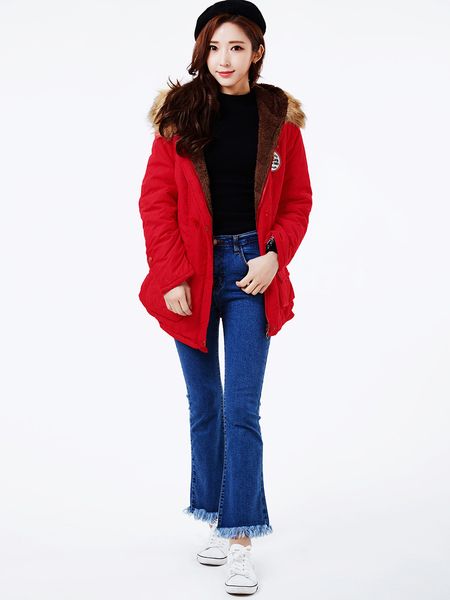 

winter jacket women thick warm hooded parka mujer cotton padded coat long paragraph plus size 3xl slim jacket female, Black;brown