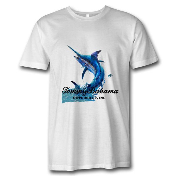

Новый Томми Багама рыба марлин логотип белая футболка дизайн стиль новая мода с к