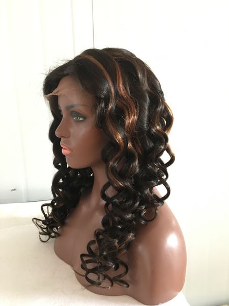 

brazilian virgin hair wavy full lace human hair wigs 150% density with baby hair natural hairline lace front wigs unprocessed glueless, Black;brown