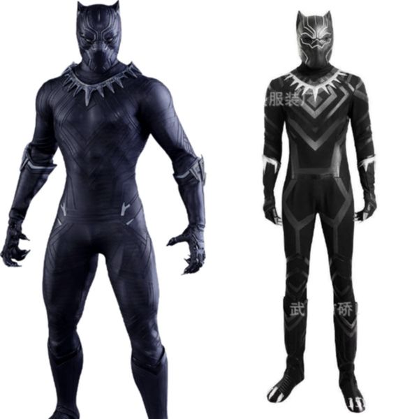 

новый marvel черная пантера t'challa комбинезоны равномерное косплей костюм, Black;red