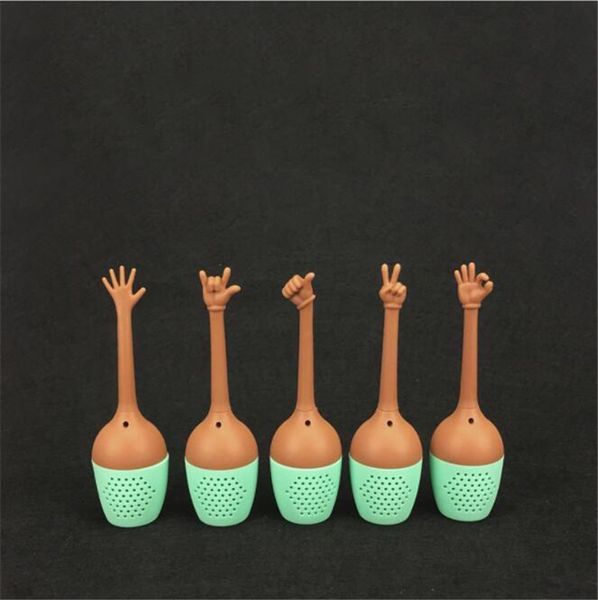 

hand gestures tea infuser silicone loose tea leaf strainer herbal spice infuser filter diffuser tea coffee drinkware tool