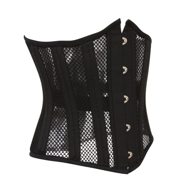 

women black double steel boned breathable corset heavy duty waist traine shaper busiter under bust, Black;white
