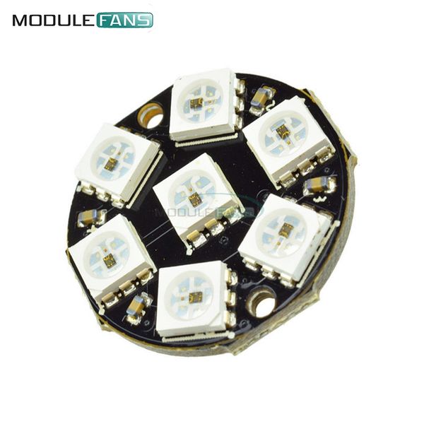 

7-bit 7 bits led ws2812 rgb led ring lamp light with integrated drivers for arduino reverse polarity protection ic control