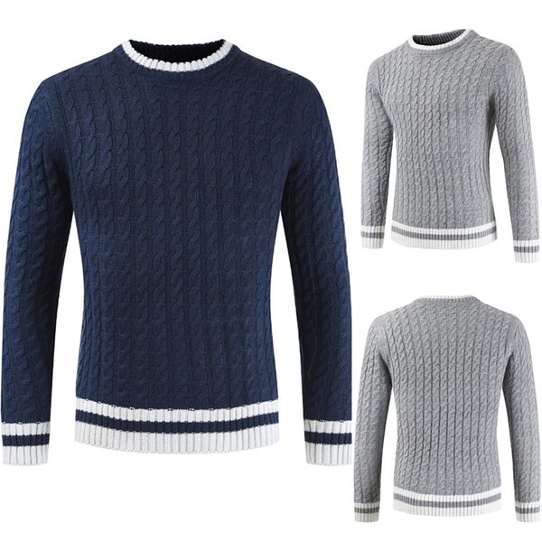 

mens autumn winter casual knitted o-neck full pullovers standard solid standard wool blouse sweater men slim herentruien 5, White;black