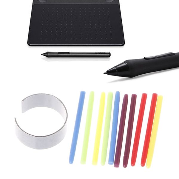 

10 pcs graphic drawing pad standard pen nibs stylus for wacom bamboo drawing pen t3lb, Black;red