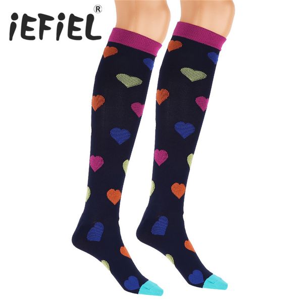 

new arrival mens women compression socks for athletic running medical sports flight travel crossfit football socks, Black