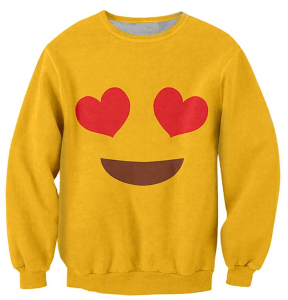 

new fashion women/men smile face emoji harauku style funny 3d printed crewneck sweatshirts hoodies k131, Black