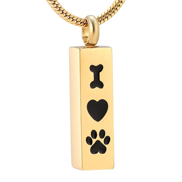 

paw print cremation jewelry for ashes keepsake square urn necklace pet ashes necklace for pet, Silver